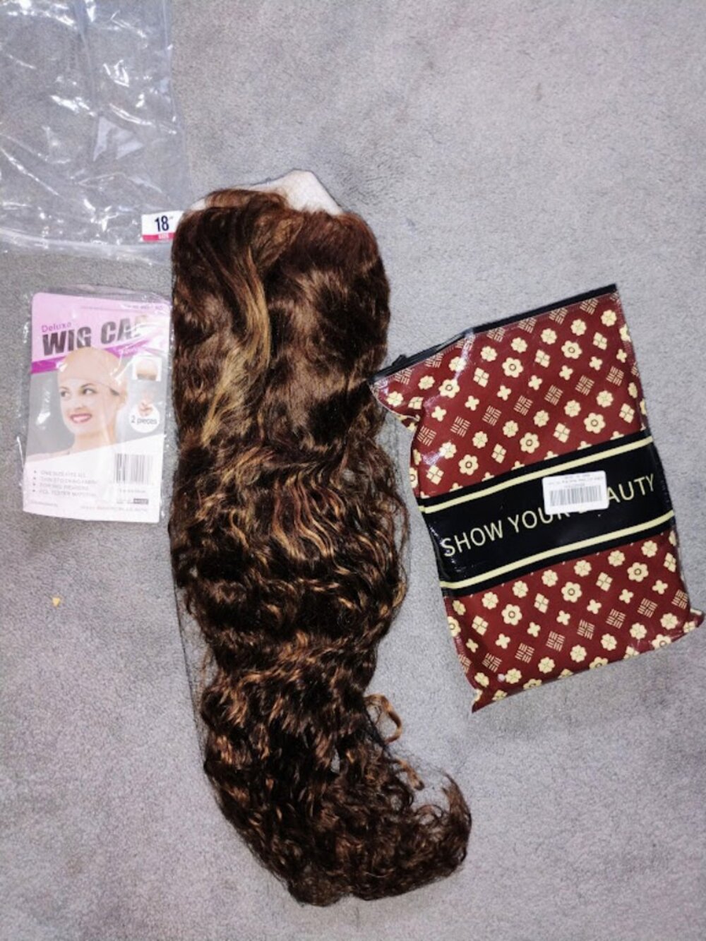 ZZMDS 13x6 4/27 Deep Wave Lace Front Wig 18 Inch Ombre Color 220 Density